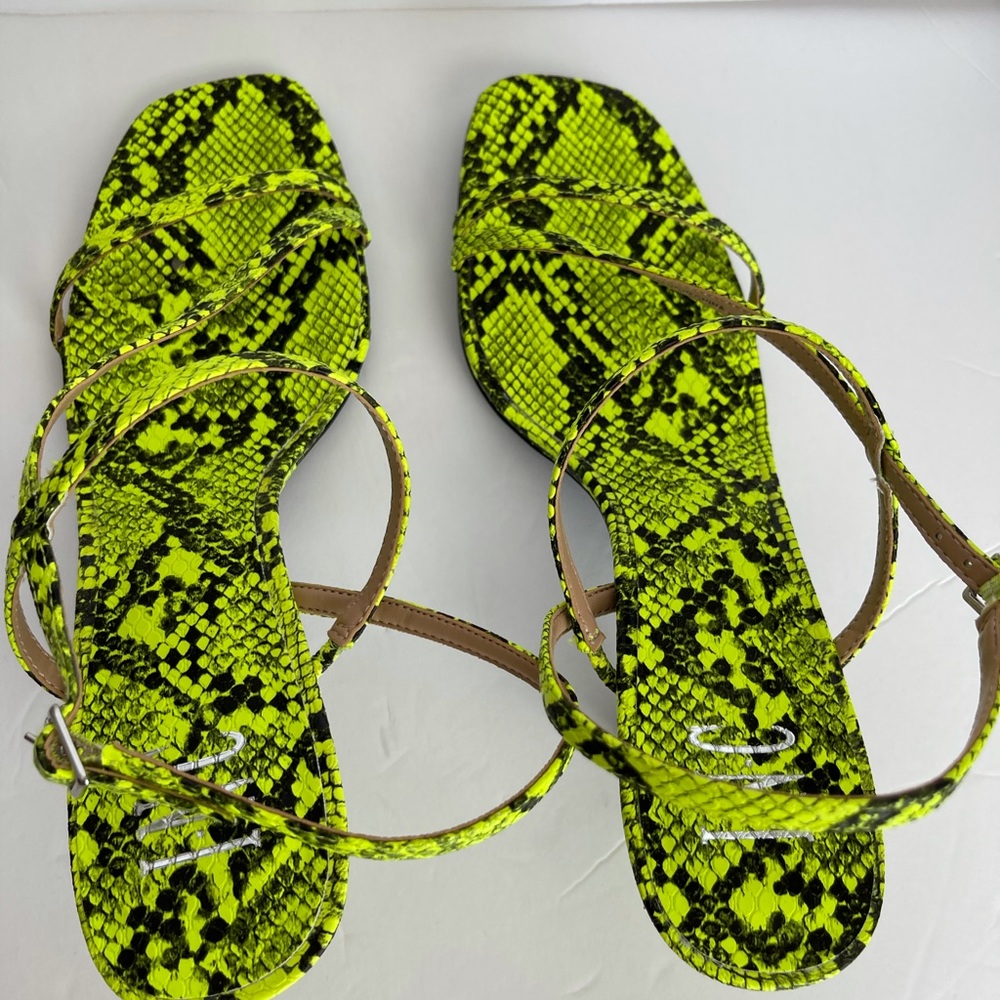 INC green SNK high heels sandals size 9